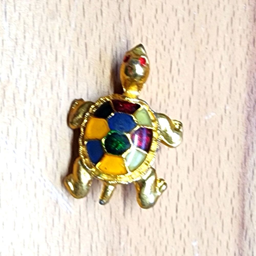Turtle Brooch Multicolored